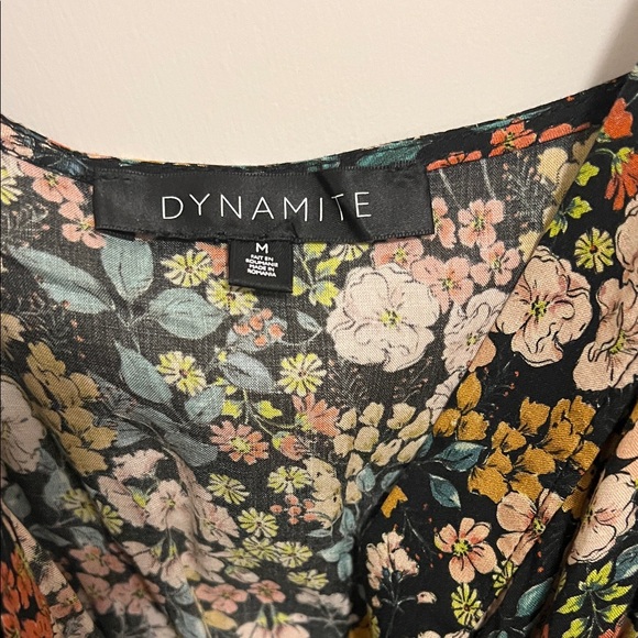Dynamite Black Floral Midi Dress - Picture 2 of 6